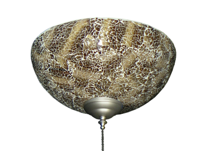 2264 Brown Crackle Finish Hand-Made Specialty Glass Bowl Light