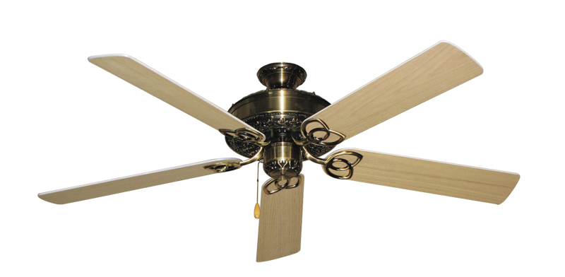 Renaissance Antique Brass with 56" Unfinished Oak Blades