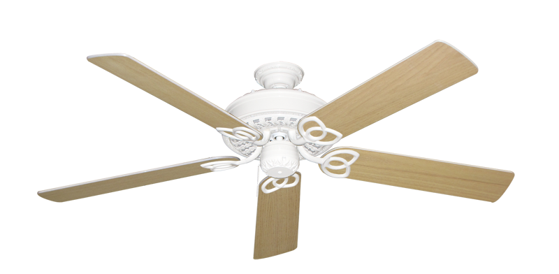 Renaissance Pure White with 56" Unfinished Oak Blades