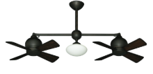 24" Metropolitan Dual Ceiling Fan with Light in Oil Rubbed Bronze