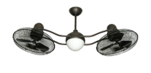 Duet Caged 2x15 in. Indoor/Outdoor Oil Rubbed Bronze Ceiling Fan with Light