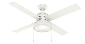 Hunter 52" Loki Fresh White Ceiling Fan with Light, Model 54151
