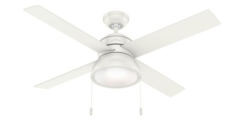 Hunter 52" Loki Fresh White Ceiling Fan with Light, Model 54151