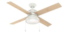 Hunter 52" Loki Fresh White Ceiling Fan with Light, Model 54151