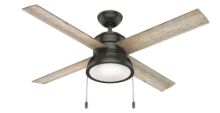 Hunter 52" Loki Noble Bronze Ceiling Fan with Light, Model 54152