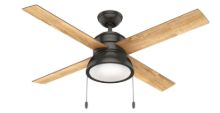 Hunter 52" Loki Noble Bronze Ceiling Fan with Light, Model 54152