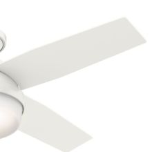 Hunter  44" Dempsey Low Profile with Light Fresh White Ceiling Fan with Light with Handheld Remote, Model 59244