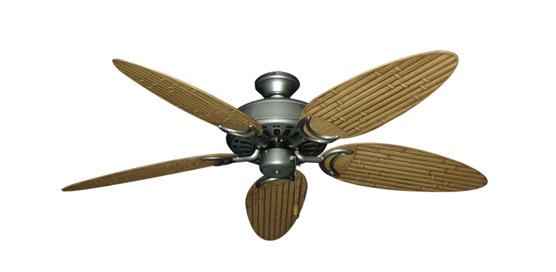 Dixie Belle Brushed Nickel with 52" Outdoor Bamboo Walnut Blades