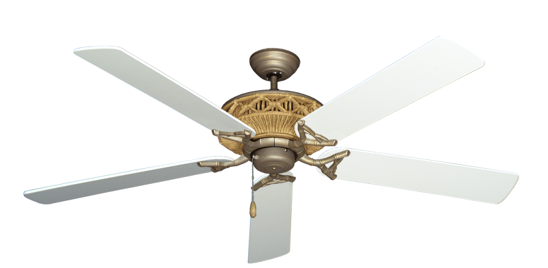 Tiki Antique Bronze with 60" Pure White Blades