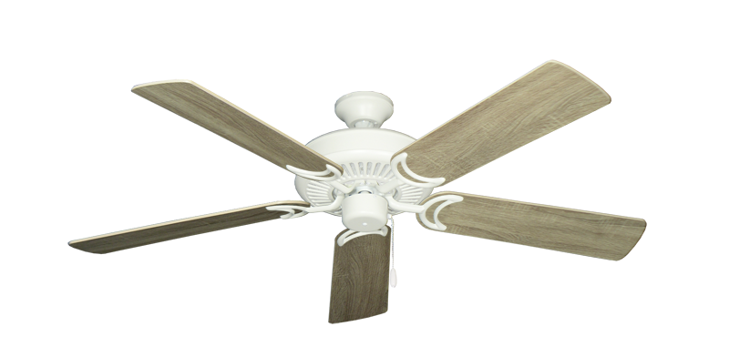Riviera Matte Pure White with 52" Beachwood Blades