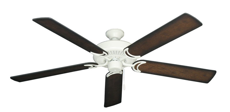 Riviera Matte Pure White with 60" Distressed Hickory Blades