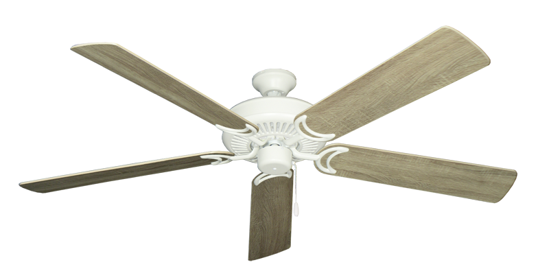 Riviera Matte Pure White with 60" Beachwood Blades