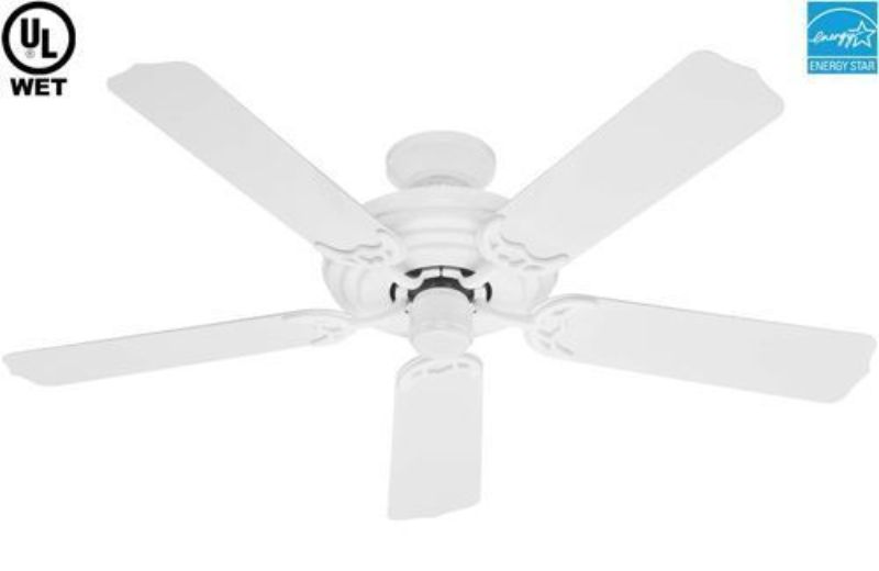 Hunter  52" Sea Air  White Outdoor Ceiling Fan, Model 53054