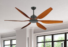 Titan II Oil Rubbed Bronze with 66" Resin Natural Cherry Blades with Remote