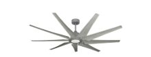 Liberator 72 in. WiFi Enabled Indoor/Outdoor Brushed Nickel Ceiling Fan With Stone Blades and 18W LED Array Light	