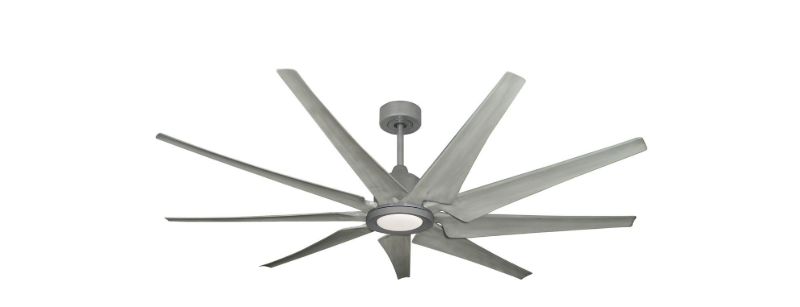 Liberator 72 in. WiFi Enabled Indoor/Outdoor Brushed Nickel Ceiling Fan With Stone Blades and 18W LED Array Light	